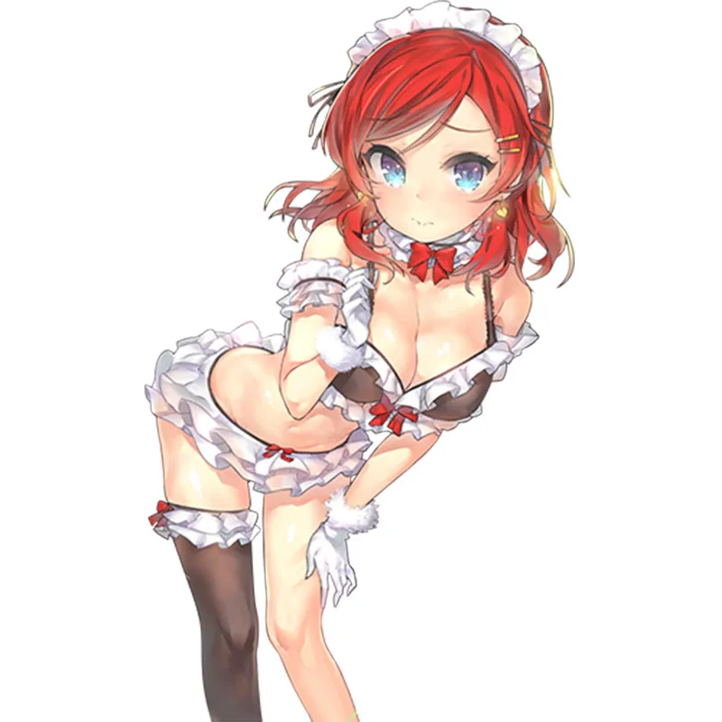 

Sexy Maid Woman Girl Cartoon Car Sticker Vinyl Auto Accessories Car Window Car Styling Decal PVC 13cm*8cm Cover Scratches