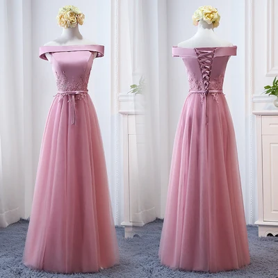 MNZ-9858Z# платье подружки невесты новые зимние рождественские платья средней длины с длинными рукавами г. Бледно-лиловый на шнуровке для девочек - Цвет: 811E