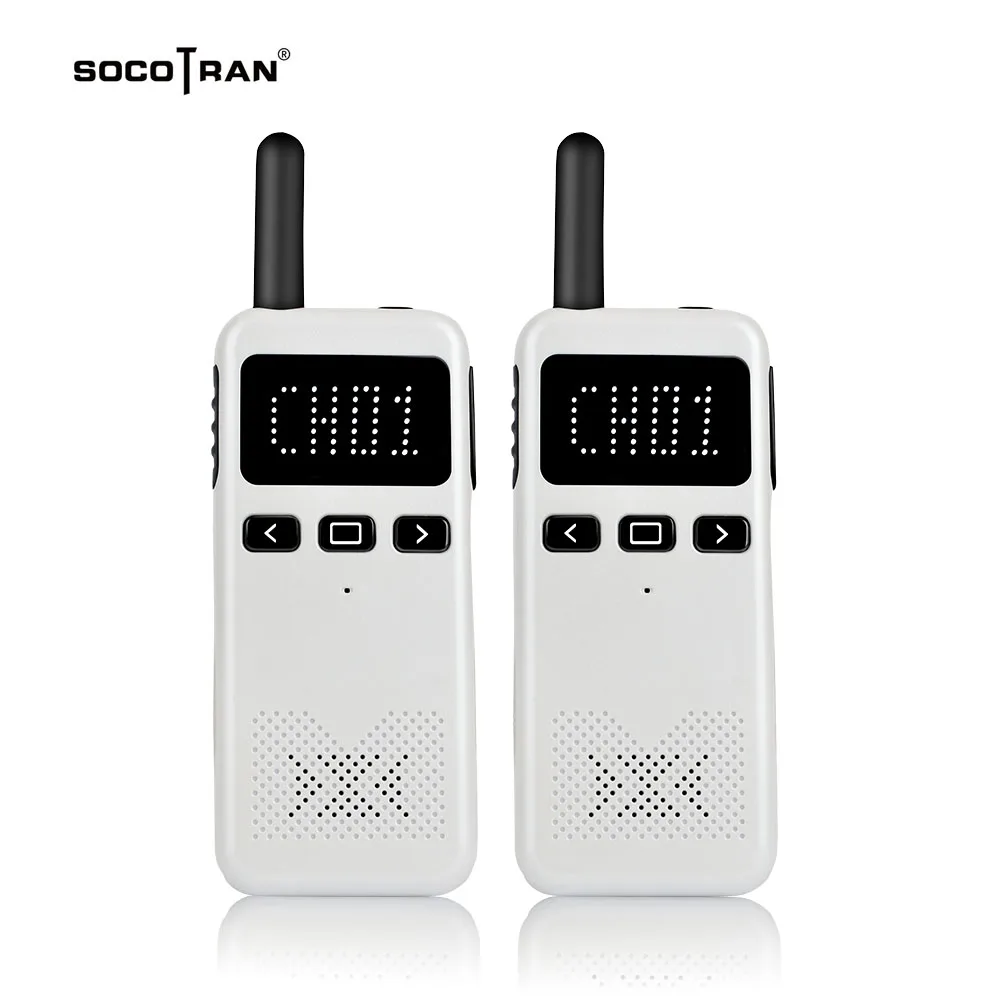 2pcs Ultra Thin Walkie-Talkie with Gain Antenna Outdoor Long Standby Two Way Radio Communication Intercom Portable Walkie Talkie
