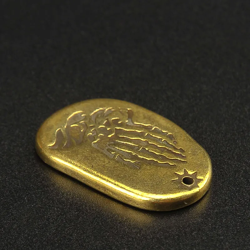 Подвеска для рюкзака из чистой меди с шестью ярлыками кольцо ключей латунный