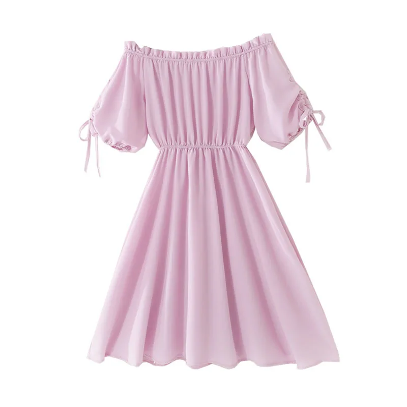 Летнее мини-платье новинка 2020 женское шифоновое платье с коротким рукавом и