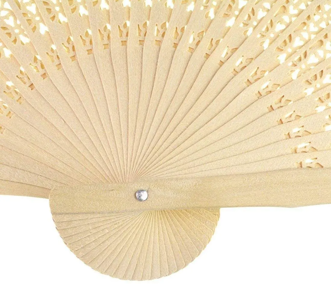 

Set of 6pcs Sandalwood Fan Baby Shower Gifts Wedding Favors Hand Held Folding Fans Wooden Openwork Home Decoration Birthday Gift