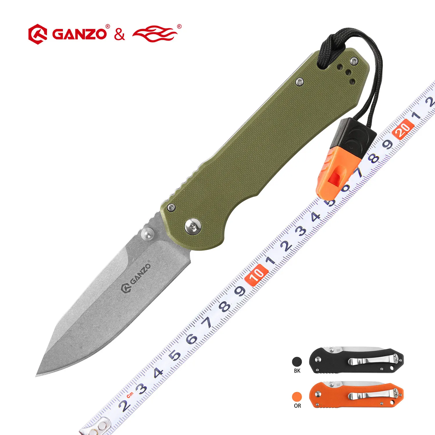 Складной нож Firebird Ganzo G7452 тактический карманный клинок из стали 440с и рукояткой G10