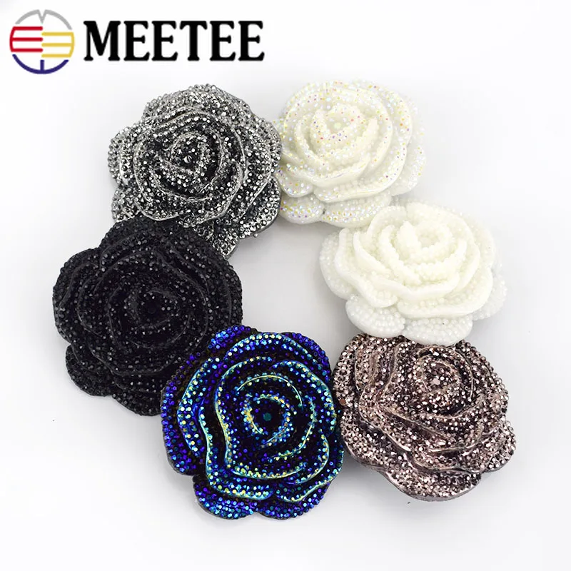 Meetee 5/10 шт 46 мм Пластиковые Стразы из смолы пуговицы цветок розы пальто