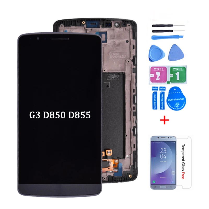 Оригинальный ЖК дисплей для LG G3 D850 D851 D855 кодирующий преобразователь сенсорного