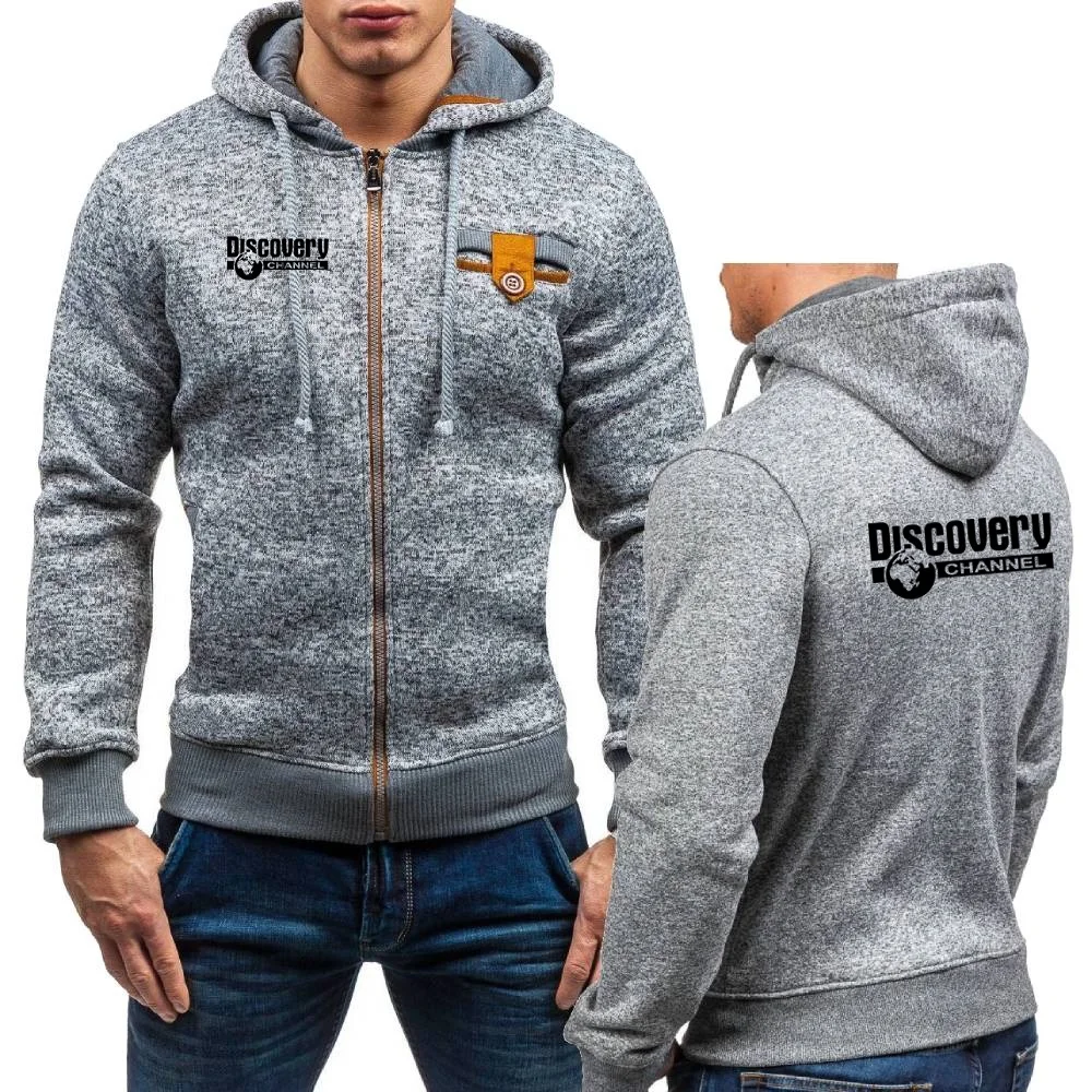 

Discovery Channel Sign Sweatshirts Men's Hoodie Tracksuit Autumn Winter Fleece Hoody Sportswear Scholar Workout Fitness Coat