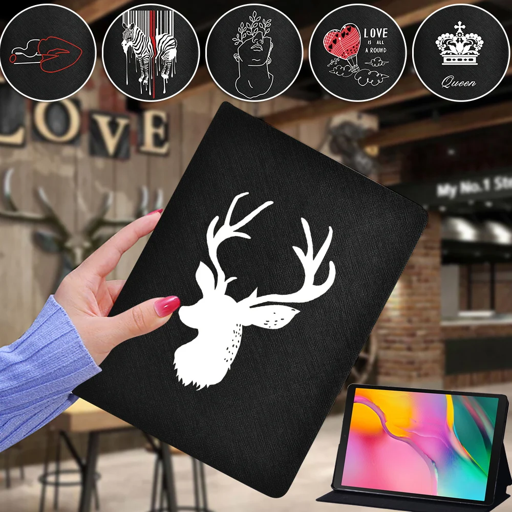 

for Samsung Galaxy Tab A7 10.4"/A7 LITE 8.7"/A A6/A 9.7/A 10.5/E 9.6/S5e 10.5 Black PU Leather Stand Tablet Folio Case Cover