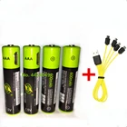 Литий-полимерная батарейки ZNTER 1.5В AAA с кабелем Micro USB для зарядки