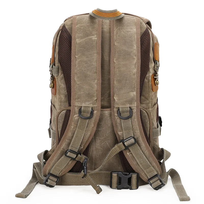 careell c3040 waterproof batik canvas leather retro camera backpack casual traval bags for canon nikon sony tripod dslr free global shipping