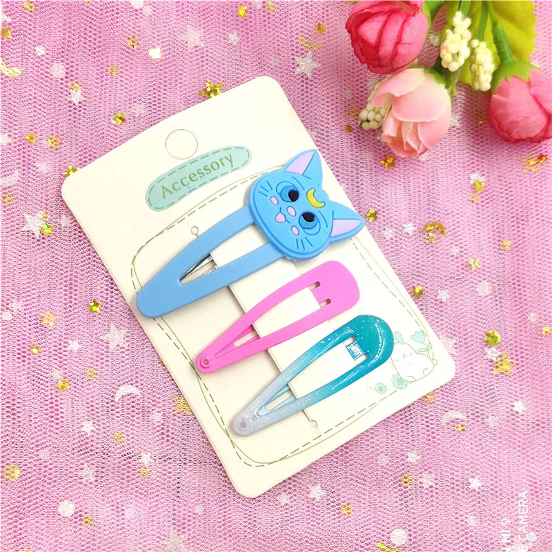 3 шт./компл. милые элегантные заколки для волос с котом девочек заколка аксессуары