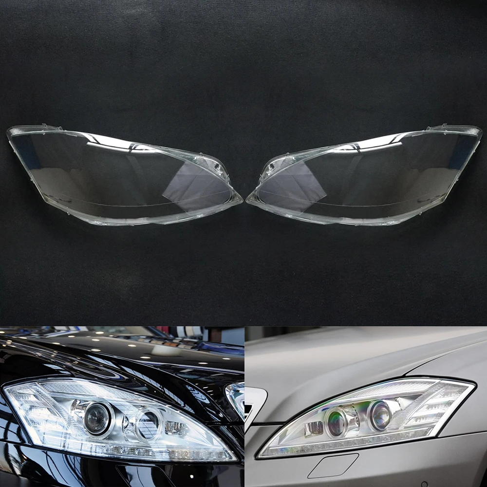A Pair Для Mercedes-Benz W221 S280 S300 S350 S500 2011 2012 2013 Автомобильные фары прозрачные линзы Авто оболочка Крышка - Цвет: A Pair