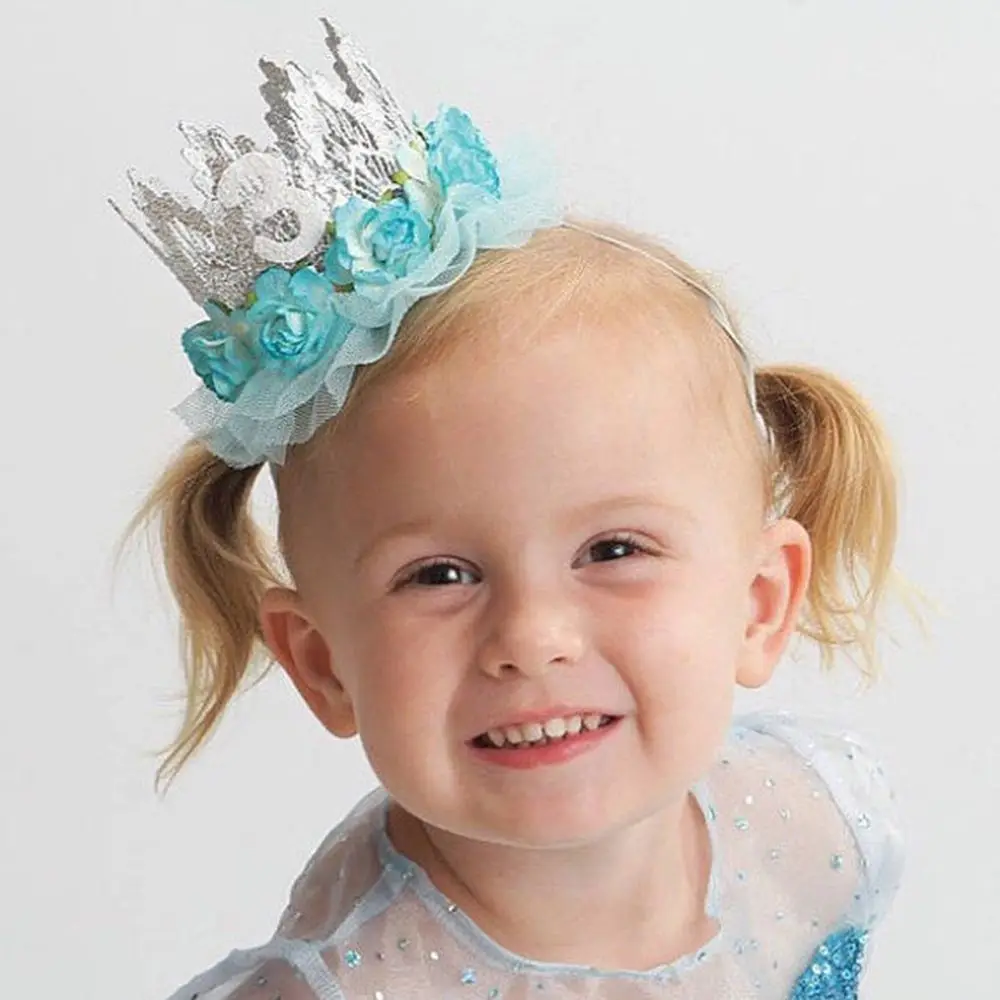 Шапки ко дню рождения цветочной короны шляпа 1st на день для новорожденной ободок
