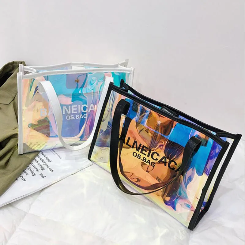 Женские ручные пляжные сумки прозрачные женские 2019 летние новые Большой