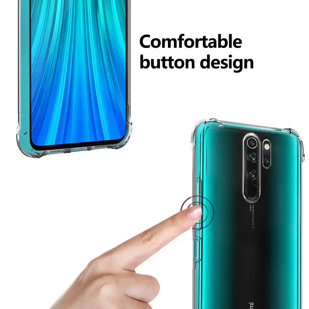 Чехол для Xiaomi Redmi Note 9s 7 8 Pro RedMi 8A Силиконовый противоударный прозрачный защитный