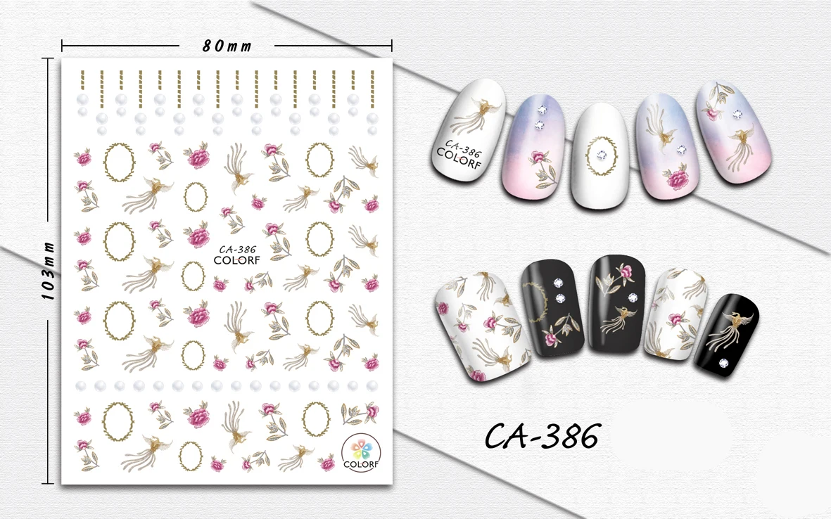 

3D Nail Sticker Embroidery Flower Design Stickers for Nails Manicure Sticker Decals Decoration Nail Art Sticker Accessories