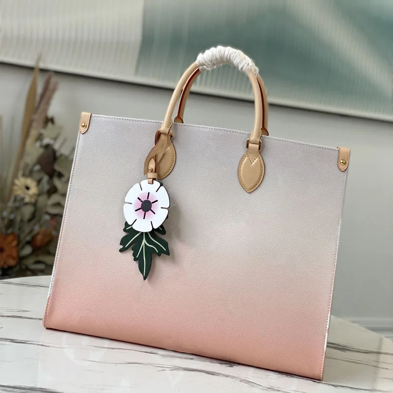 

Top Quality Luxury Designer Handbag For Women Fashion Real Leather Big Tote Ladies Shoulder Bags Gradual Change Color 2021 New