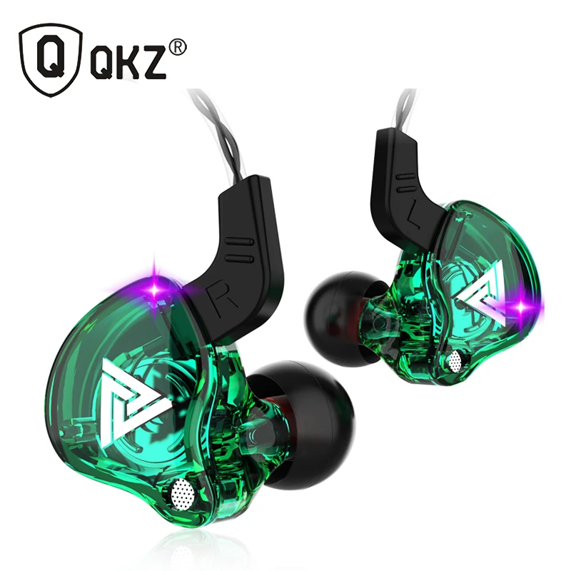 QKZ AK6 медный драйвер HiFi спортивные наушники в ухо для бега с микрофоном гарнитура