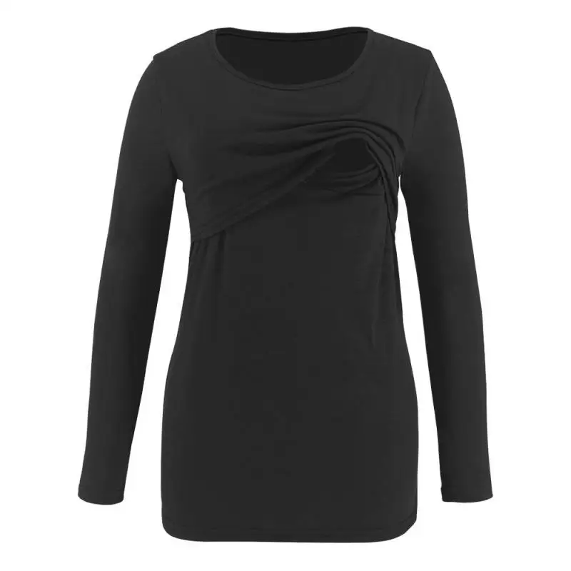 Одежда для кормящих матерей Хлопковая женская одежда беременных топы с длинным