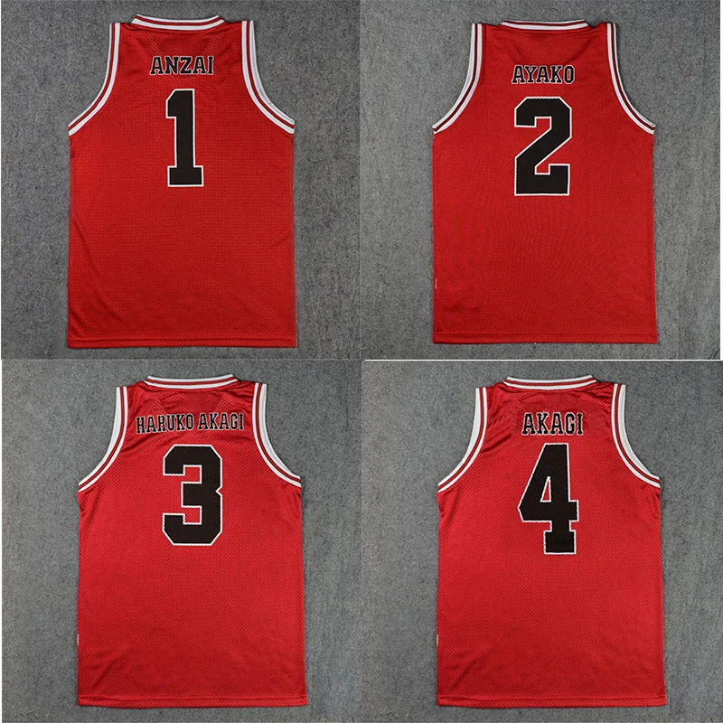 

Anime Slam Dunk Shohoku Basketball Team Jersey Sakuragi Hanamichi Kaede Rukawa Jersey Tops Shirt Sports Wear School Uniform