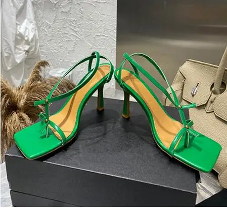 

ollymurs Candy Color Women Summer Sandals High Heel Women Sandals Square Clip-on Toe Party Dress Sandals