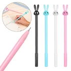 1 шт. креативная пластиковая длинная гелевая ручка в форме кролика, красивый милый держатель для ручки, гелевая ручка, студенческий подарок, канцелярские принадлежности для письма