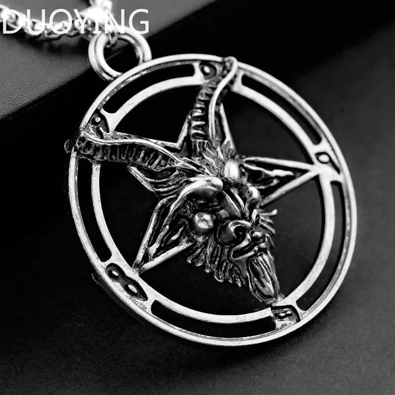 DUOYING перевернутая пентаграмма Бафомет голова козы ожерелье Ретро стиль