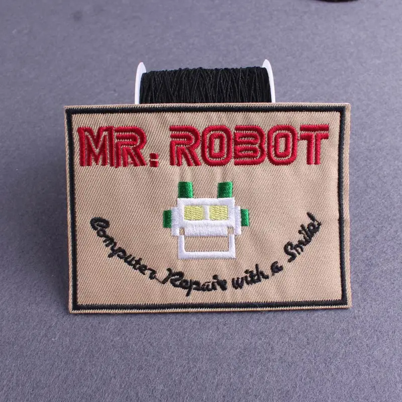 Нашивки MR.ROBOT на одежду с утюгом Мультяшные вышитые нашивки для одежды аппликация