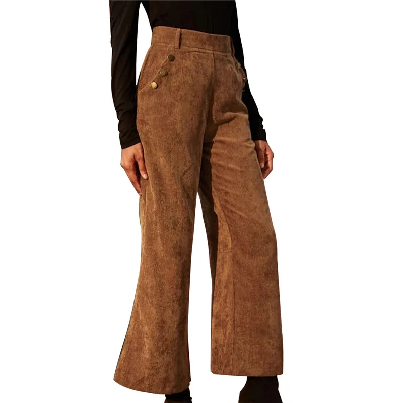 Для женщин брюки с широкими штанинами высокой талией в складку свободного кроя