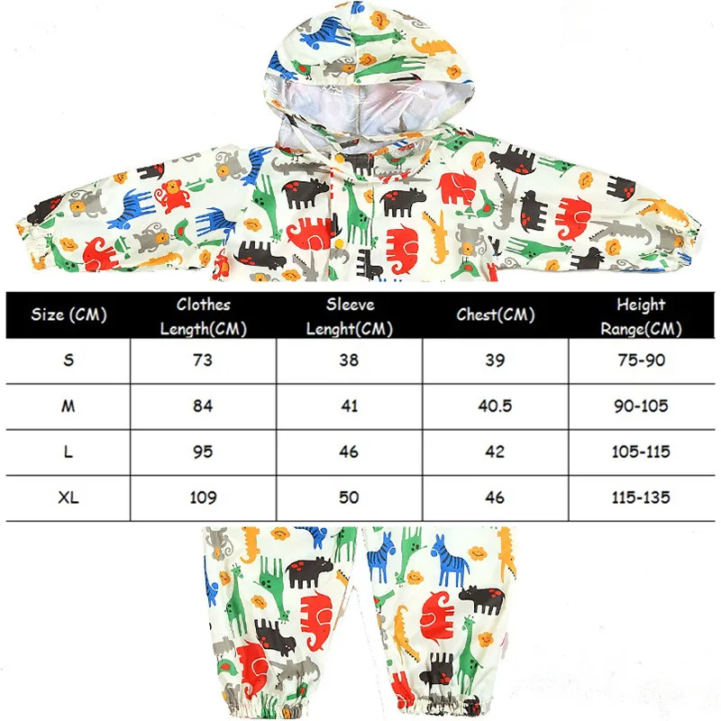 Детский дождевик комбинезон с капюшоном непромокаемый рисунком для маленьких