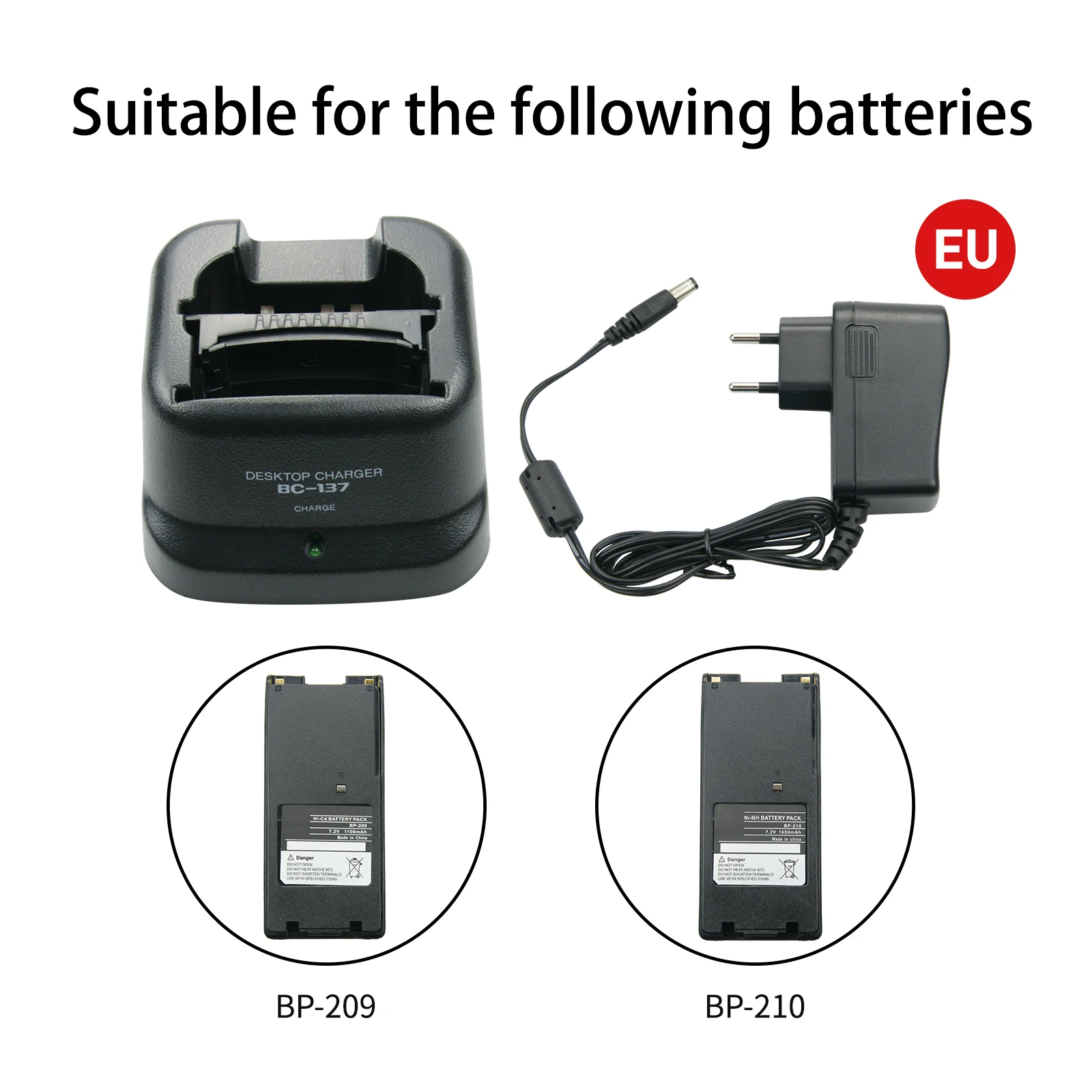 10X BC-137 Li-Ion Battery Desktop Charger For Radios ICOM IC-F11 IC-F21 IC-F30 IC-V82 IC-F30