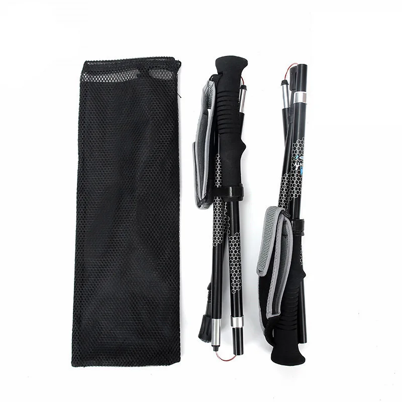 

Walking Stick 4 Section 40-125cm Aluminum alloy Foldable Mountain-climbing Crutch Outdoor Hiking Stick