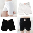 Детские летние танцевальные велосипедные шорты для девочек, однотонная спортивная нижняя юбка с оборками на Подоле и милым бантом, безопасное нижнее платье, брюки