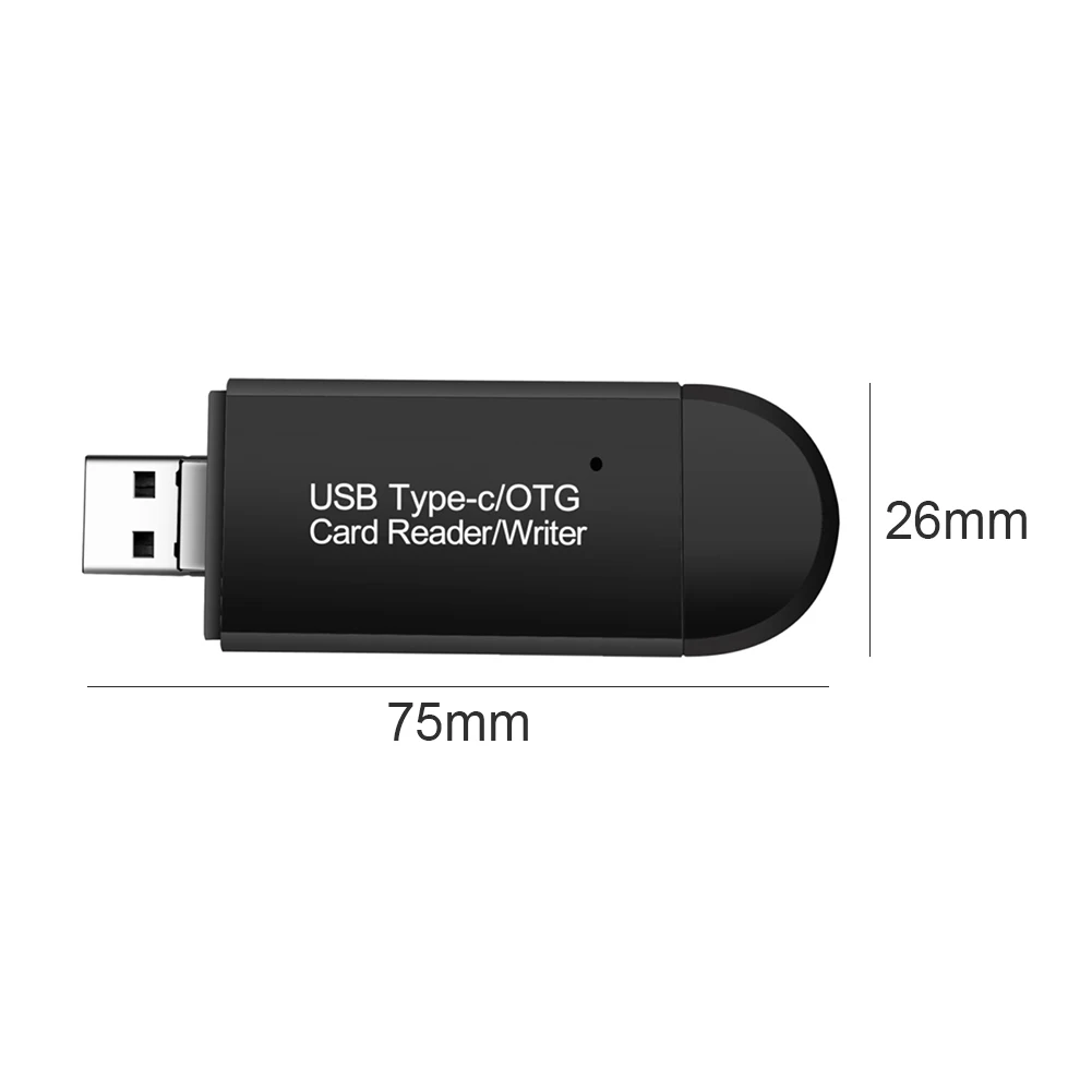 

3 in 1 OTG Micro/SD/TF Card Reader Portable USB 2.0 Flash Drive Smart Memory Card Reader Type C Cardreader for Mac Windows Vista