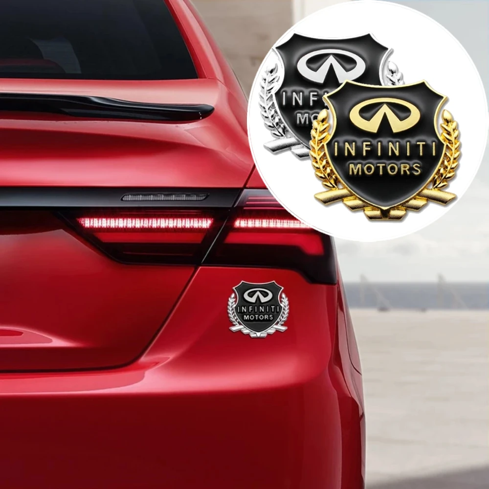 

2Pcs Gold/Sliver Car Badge 3D Sticker Window Door Body Metal Decal For Infiniti FX35 Q50 Q30 ESQ QX50 QX60 QX70 EX JX35 G35 G37