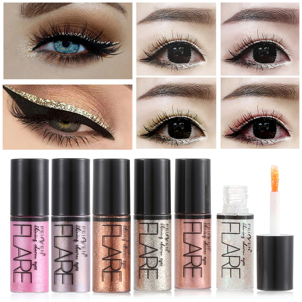 Fashion Shiny Waterproof Eyeshadow Metallic Glow Eye Liner Pen Glitter Long Lasting Liquid Eyeliner Women Beauty Makeup Tool | Красота и