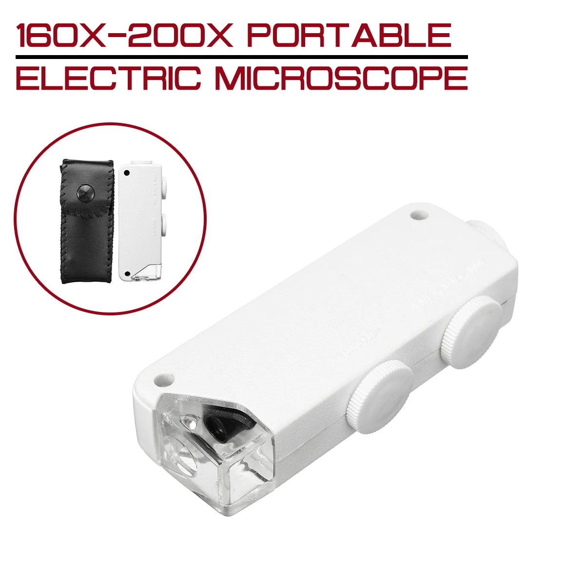Регулируемый портативный Электрический микроскоп 160X-200X на батарейках