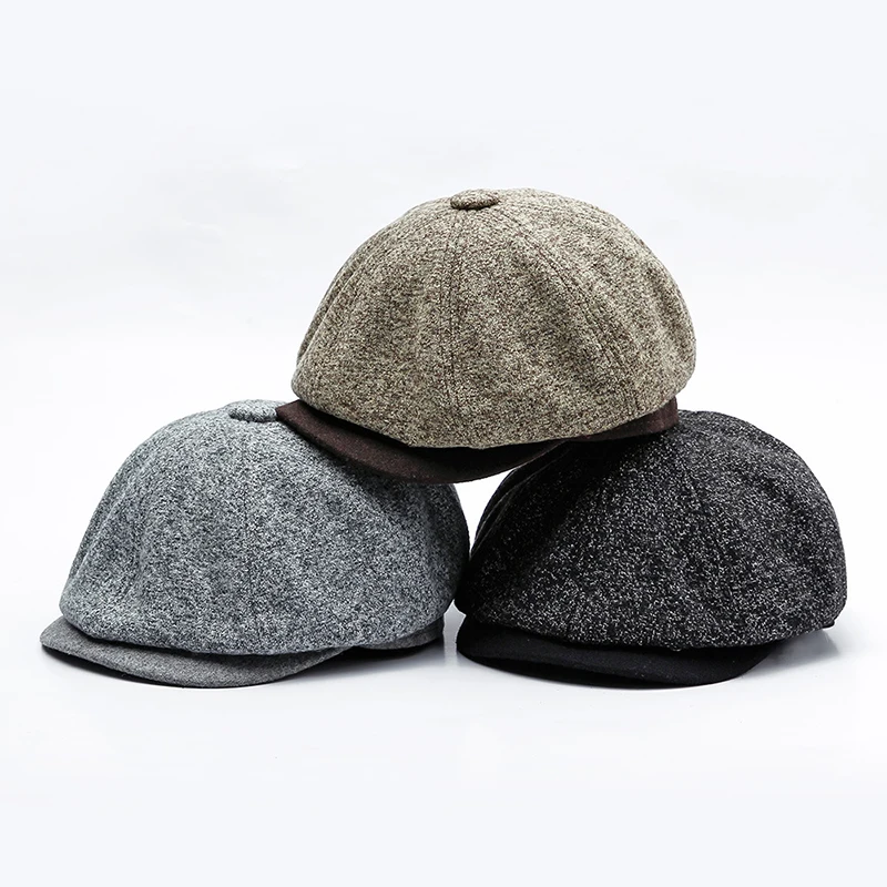 

Men beret vintage Herringbone Gatsby Tweed peaky blinders hat Newsboy Beret Autumn Winter Flat Peaked Beret Hats Boina BLM278
