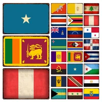 country flag license plate bar wall decoration wall art tin sign vintage metal sign home decor painting plaques poster
