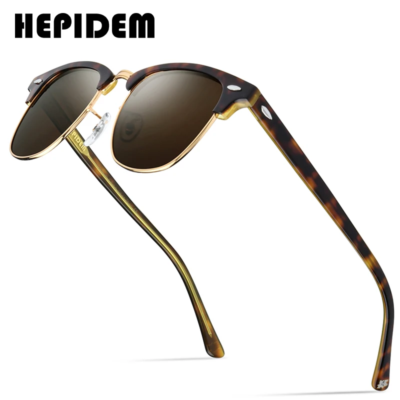 

HEPIDEM ацетатные поляризованные солнцезащитные очки для женщин 2020 модные роскошные брендовые дизайнерские ретро винтажные Круглые Солнцеза...