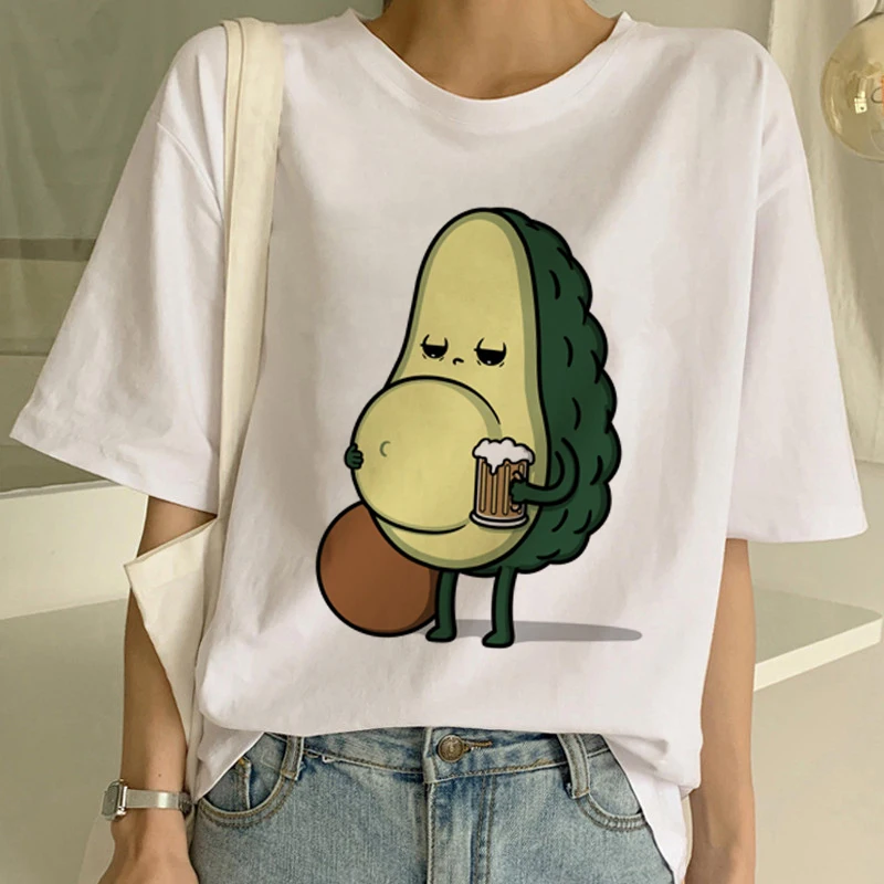 Новинка рубашка с авокадо Vegan футболка для женщин Harajuku Kawaii коротким рукавом Vogue 90s