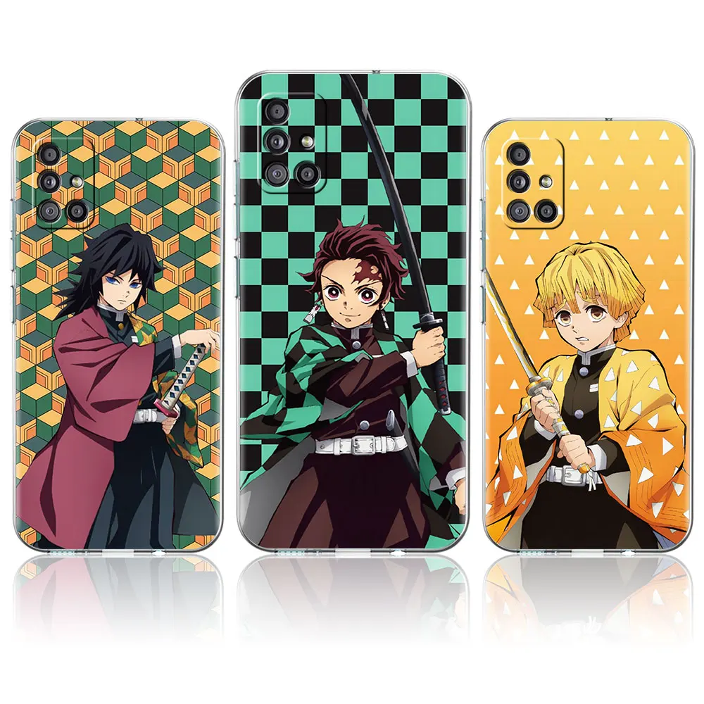 Anime Demon Slayer Cute Transparent Case For Samsung Galaxy A51 A71 A21s A31 A12 A32 5G A21 EU A52 4G A41 A11 A22 Phone Cover
