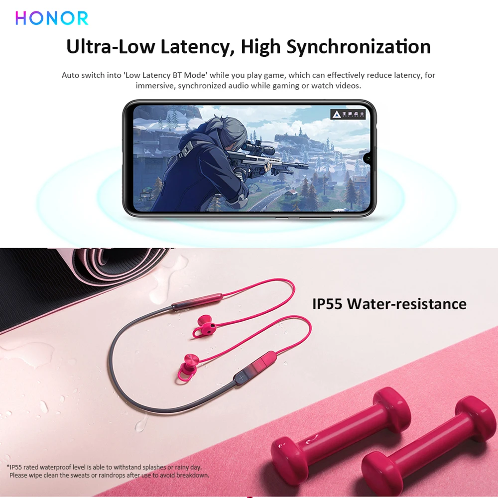 Honor xSport Pro Bluetooth 5 0 гарнитура IP55 Водонепроницаемый стерео музыка Беспроводной