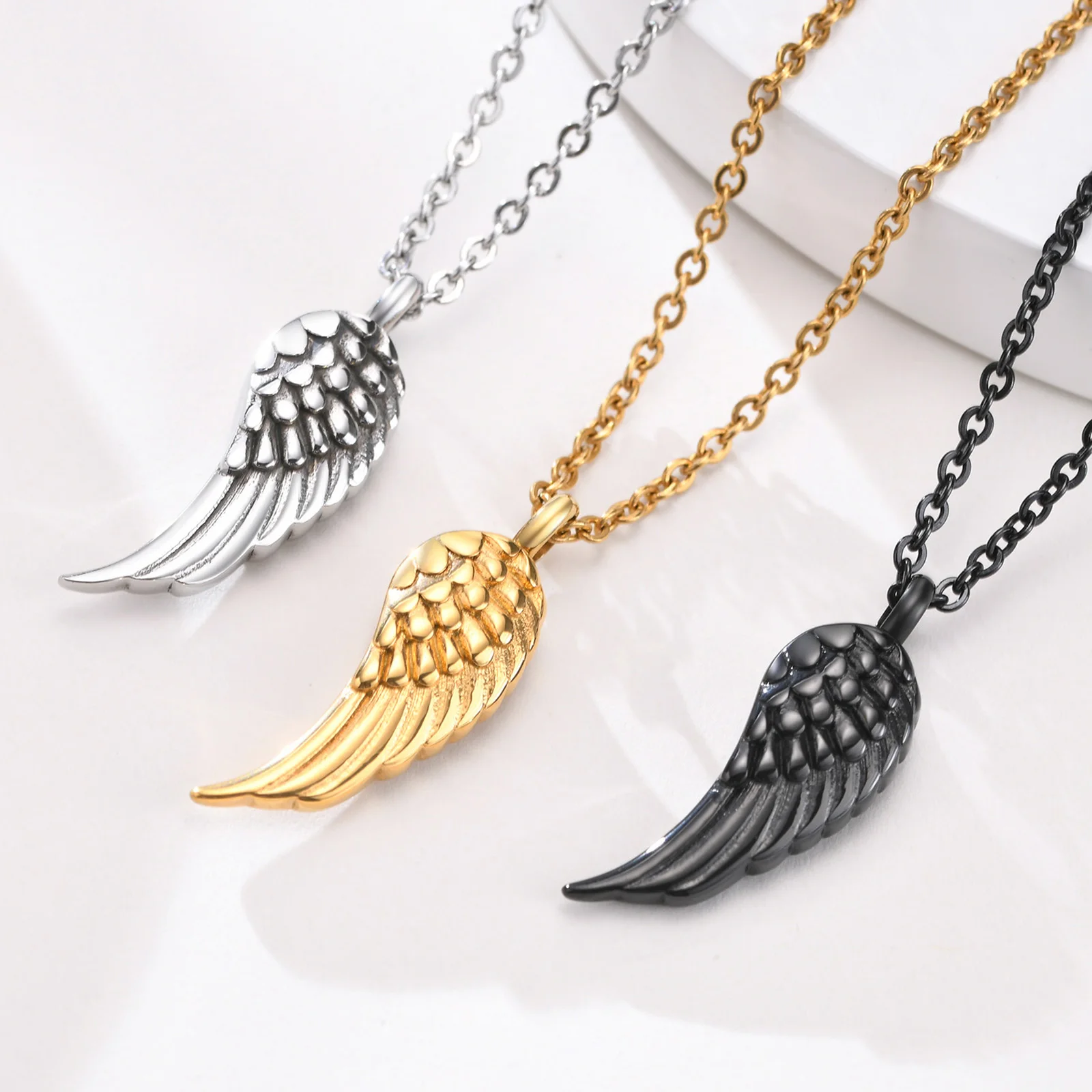 

Delicate Angel Wing Cremation Necklace for Women,Stainless Steel Urn Pendant Ashes Holder Memorial Jewelry,Keepsake Gift