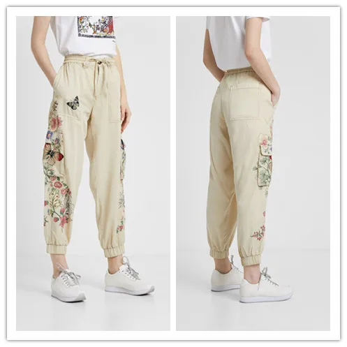 Повседневные Комбинезоны с вышивкой и принтом|Брюки| |