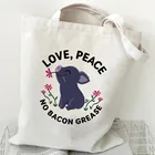 Креативная женская сумка с принтом, эко-сумка через плечо, сумка для книг, подарок, Фотосумка в виде милой коровы, свиньи, Симпатичные животные, крутая и необычная сумка