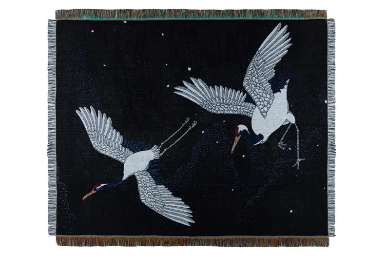 

Crane Tapestry Throw Blanket Japanese Hip-hop Home Decor Wall Hanging Tapestry Fashion Wall Blanket Sofa Cover