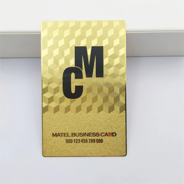 Metal Etching Craft Custom Logo Engraved Gold Plated Brass Business Card