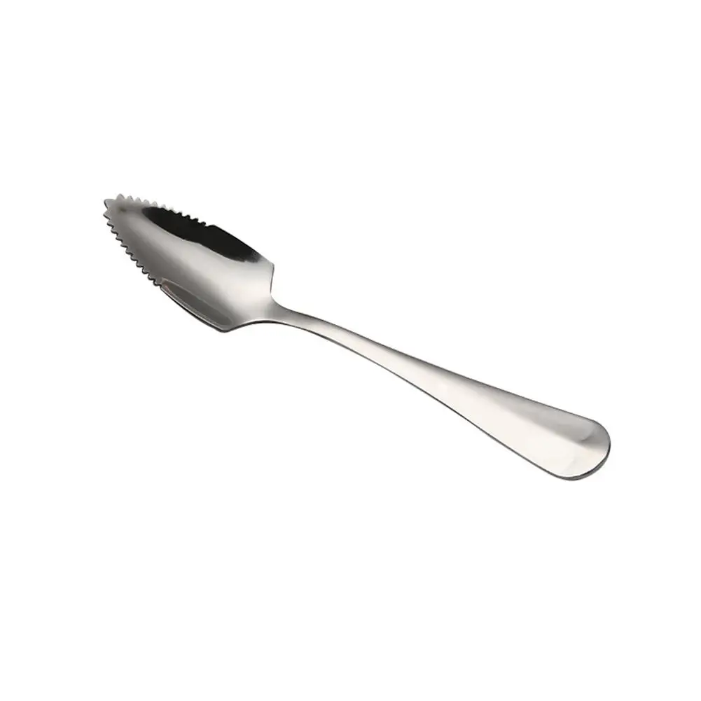 

Stainless Steel Fruit Spoon With Teeth Scraper Dessert Spoon Serrated Edge Cut