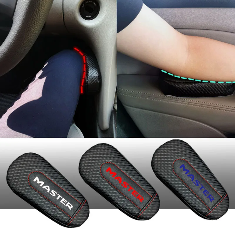 

For Renault Master 1pc Carbon Fiber Leather Auto Leg Cushion Knee Pad Car Door Arm Pad Car Accessories Vehicle Protective