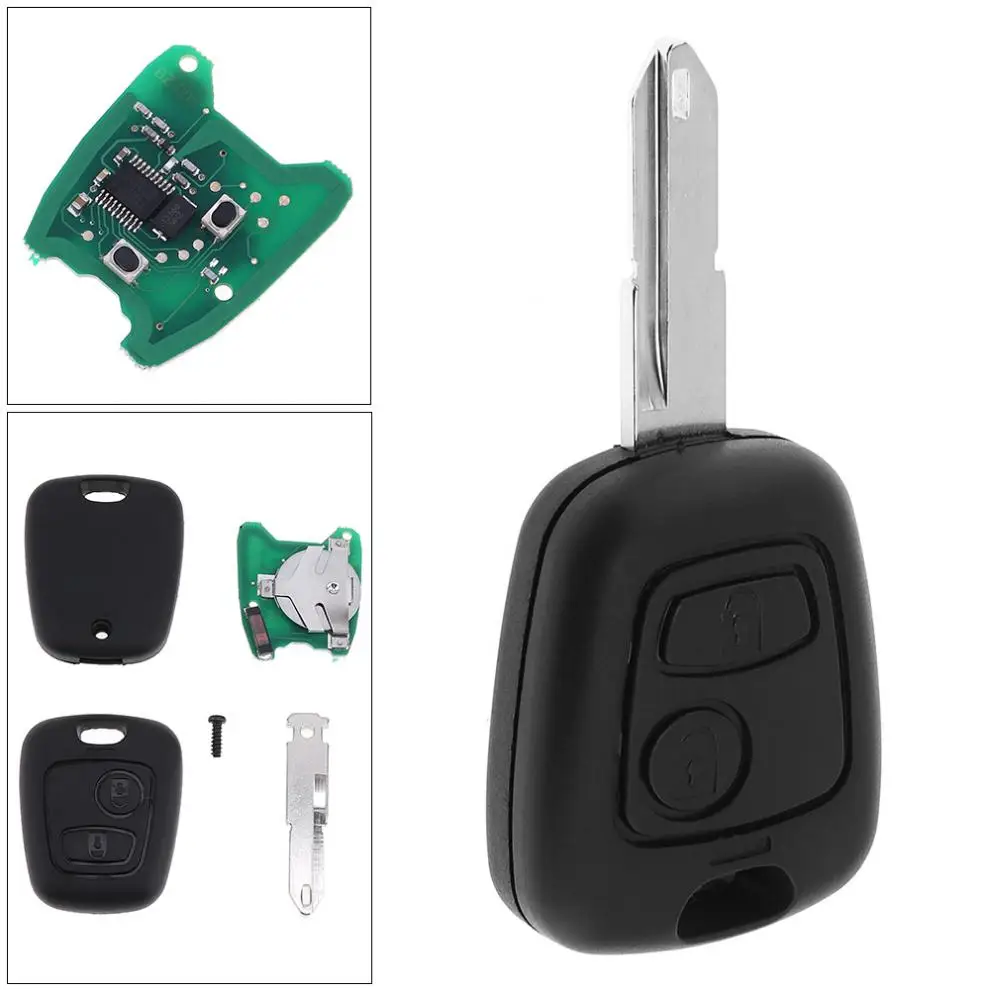 

433MHz 2 Buttons Keyless Uncut Flip Remote Key Fob with ID46 PCF7961 Chip NE73 Blade for Peugeot 206 306 405 Models 2007-2017